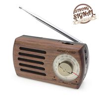 Portable AM/FM Radio, Retro Walnut Wood Pocket Radio with Best Reception, 3.5mm Headphone Jack, Battery Operated Transistor Personal Radio for Jogging, Waliking and Travelling