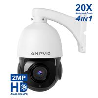 Anpviz PTZ Dome Camera 4 in 1 HD TVI/CVI/AHD/CVBS RS485 HD Analog 1080P 20X Zoom 200ft IR Distance Outdoor High Speed Dome Camera IP66 Weatherproof PTZ Security Camera (AZ-ACZ45230-QB)