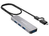 USB 3.0 Hub 4 Ports, BYEASY Aluminum USB Hub 3.1 with Micro USB Cable, USB Type-C [Thunderbolt 3] to USB Hub with 2ft Extended Braided OTG Cord, USB Splitter for MacBook Pro, Oculus Rift S, Ps4