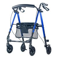 Luckya Rollator Walking Frame Auxiliary Walker Folding Shopping Cart Light Four-Wheeled Trolley Non-Slip Walking Stick with Hospital