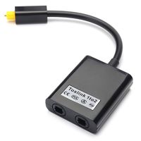 TISINO Optical Cable Splitter 1 in 2 Out Toslink Digital Optical Audio Splitter Fiber Optical Splitter