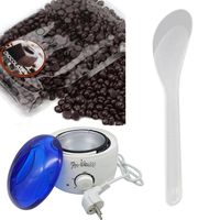 Ecurson Hair Removal Hot Paraffin Wax Warmer Heater Pot Machine + Depilatory Hard Wax Bean Set (F)