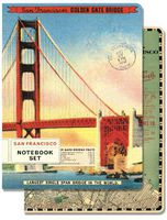 Cavallini Papers 96-Page 4 by 5.5-Inch Notebook Set, San Francisco, Set of 2