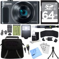 Canon PowerShot SX620 HS 20.2MP Digital Camera (Black) with 64GB Card Accessory Bundle