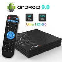 TV Box, TUREWELL T95 Max Android 9.0 TV Box Chip H6 Quad-core Cortex-A53 4GB RAM 32GB ROM Smart TV Box Support 3D 6K Ultra HD H.265 2.4GHz WiFi Ethernet HDMI [2019 Newest]