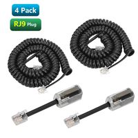 Telephone Cord Detangler,Telephone Handset Cord 7.5Ft Uncoiled(1.2 Ft Coiled), 2 Pack 360 Degree Rotating/Anti-Tangle Landline Cable and 2 Pack Telephone Handset Cord (4pcs)