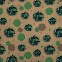 GRAPHICS & MORE Orcas Killer Whales Watercolor Yin Yang Premium Kraft Gift Wrap Wrapping Paper Roll