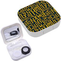 Portable Contact Lens Case Box Travel Kit Mirror + Bottle + Tweezers Container Holder [ Vintage Style Uneven ]