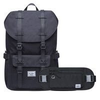 KAUKKO Laptop Outdoor Backpac, Traveling Rucksack Fits 15.6 Inch Laptop (6-Black[2pc])