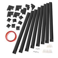 Cable Concealer - Cord Covers Raceway Kit - 125in Wire Hider for Wall Mount TV - CMC-02 Cable Management Channel Cables Runner for Home Office - 8X L15.7in, W1.18 H0.6in, Black