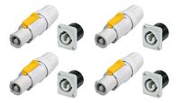 4 Pair Neutrik NAC3FCB & NAC3MPB-1 Powercon Power Out Gray Rated 20A/250V AC