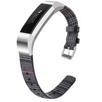 OenFoto Bands Compatible Fitbit Alta HR/Fitbit Alta/Ace, Adjustable Nylon Wristband Replacement Watch Band Strap Accessory Bracelet for Fitbit Alta HR/Fitbit Alta Smart Watch, Black/White Plaid