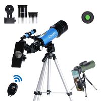 ESAKO Telescope for Beginners & Adults 70mm Astronomical Refractor Telescopes with Height Adjustable Tripod Monocular Phone Mount & Moon Filter & Remote Control