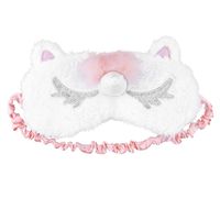 CHICTRY Cute Girl Eye Cover Travel Sleeping Mask Soft Fluffy Plush Shiny Horn Princess Crown Eye-Shade Blindfold Silver Horn Multi