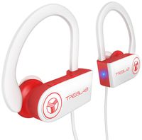TREBLAB XR100 Bluetooth Sport Headphones, Best Wireless Earbuds for Running Workout, Noise Cancelling Sweatproof Cordless Headset for Gym Use, True Beats Earphones w/Mic, iPhone Android (White)