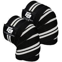 Fit Active Sports Weight Lifting Knee Wraps for Weightlifting, Powerlifting, Gym Workout, Cross Training WODs - Knee Straps for Squats - Men, Women - 72" Elastic Support Compression (1 Pair)