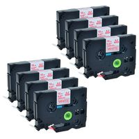 GREENCYCLE 8PK Adhesive Red on White Label Tape Compatible for Brother TZE-232 TZe232 TZ232,1/2 Inch,PT-D450 Labeling Maker