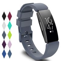 KingAcc Compatible Fitbit Inspire Bands, Soft Silicone Replacement Band for Fitbit Inspire,Inspire HR, with Metal Buckle Wristband Strap Women Men (1-Pack, Gray, Large)