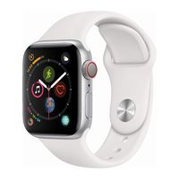 Apple Watch Series 4 (GPS + Cellular, 40mm) - Silver Aluminium Case with White Sport Band (Renewed)
