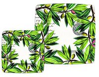 Michel Design Works Olive Grove Luncheon and Dessert Square Paper Plates, 8 Count