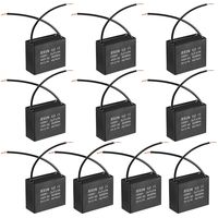uxcell CBB61 Run Capacitor 450V AC 2uF 2 Cable Metallized Polypropylene Film Capacitors for Ceiling Fan 10pcs