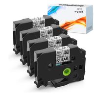HGZ 4 Pack Replacement for Brother P Touch Label Tape Black on Clear TZe-131 (TZ-131) 12mm 0.47 Inch Laminated TZe Label Tape Compatible with Brother P Touch Labeler PT-D210 PT-H110 PT-D400AD