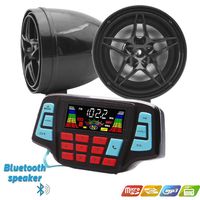 3" Motorcycle Weatherproof Bluetooth Wireless Speaker MP3 Music Player Sound Audio Stereo Amplifier System ATV UTV USB 2.0, micro SD, FM Radio (Black Star Speaker)