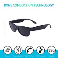 Waterproof Bone Conduction Bluetooth 4.0 Polarized Sunglasses Wireless Smart Headset Sport Black