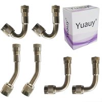 Yuauy 2 Set of 45 90 135 Degree Valve Stem Extension Extenders Tyre Angled Brass Universal Schrader Adapter for Car Motorcycle Bike Scooter (2 PCs in Each Angle)