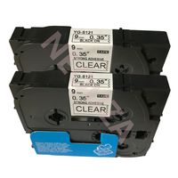 NEOUZA 2PK Compatible for Brother P-Touch Laminated Tze Tz Label Tape Cartridge 9mm x 8m (TZe-S121 Extra Strength Black on Clear)