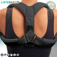 LifeShop Clavicle Posture Corrector Brace Comfortable Back Support & Spine Alignment For Men and Women - Black