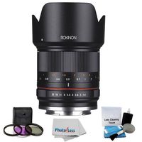 Rokinon 21mm f/1.4 High Speed Wide Angle Manual Focus Lens for Sony E Mount Nex Series + 3 Piece Filter Kit & 5 Piece Cleaning Kit & Photo4less Cleaning Cloth