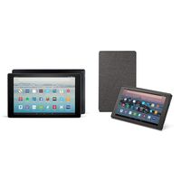 Fire HD 10 Tablet (32 GB, Black, With Special Offers, Previous Generation - 7th)  + Amazon Standing Case (Charcoal Black)