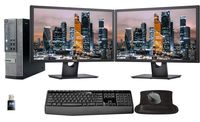 Dell Optiplex 7010 PC with 2 x 24 FHD Dell Monitors, Wireless Keyboard and Mouse, WiFi, i7, 16GB Memory, 1TB SSD Storage, Windows 10 (Renewed)