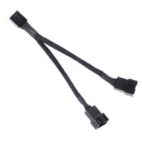 SilverStone Technology PWM 2-to-1 Splitter in Black Sleeving CPF01-Usa