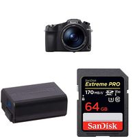 Sony Cyber‑Shot RX10 IV with 0.03 Second Auto-Focus & 25x Optical Zoom,Lithium-Ion 1020mAh Rechargeable Battery and SanDisk 64GB Extreme PRO SDXC UHS-I Card SD Card - SDSDXXY-064G-GN4IN