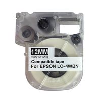 New Quality Compatible Epson LabelWorks KingJim TepraPro Black on White 12mm Tape Label LC-4WBN9 SS12KW