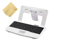 Laptop Stand Keyboard Combo with Microfiber Screen Cleaning Cloth - Laptop Stand Keyboard Mouse | Keyboard and Stand Keeps Laptop Eye Level | Wired USB Connection and Integrated Mousepad