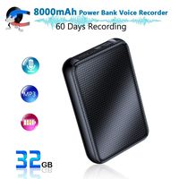 Digital Voice Recorder, 8000mh Power Bank Up to 60 Days Continuous Recording Device, 32GB Voice Activated Recorder, Functional Portable Charging Device, 500 Days Standby | Built-in Strong Magnet