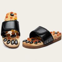 DMMSS Natural agate stone massage slippers acupressure foot massage shoes, 41