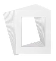 Golden State Art, Pack of 10 11x14 White Picture Mats with White Core Bevel Cut for 8x10 Pictures