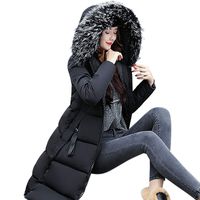 NEARTIME Women's Long Down Jacket, Fashion Ladies Casual Thicker Coat Hooded Zipper Pockets Slim Overcoat