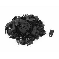 Karcy 100Pcs 8.4mm 0.33Inch Black Nylon Screw R-Type Cable Clamp Fastener Plastic Wires Cord Clip Fixer Holder Organizer Wire Rope Tube Management