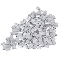 CNBTR 2mm Double Ferrules Sliver Aluminum Crimping Loop Wire Rope Clip Sleeves Clamps for M2 Wire Rope Pack of 200