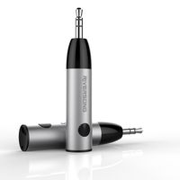 RIVERSONG Mini Bluetooth Receiver, Wireless Bluetooth 4.1 Receiver Adapter Bullet, Hands-Free Car Kits with 3.5mm Aux Jack Receiver for Audio Stereo System Headphone Speaker (Silver)