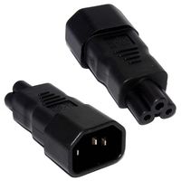 kenable 3 Pin IEC Socket C14 to Cloverleaf Plug C5 Adapter Up to 250V Black