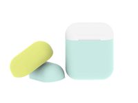 Crody AirPods Portable Case, Three Color Caps, Silicone Protective AirPods Case Cover Support Wireless Charging, Compatible with Apple AirPods 1 & 2 (Blue)