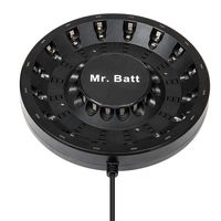 AA Battery Charger, Mr.Batt 16 Bay Rechargeable Battery Charger for NiMH NiCD Rechargeable Batteries