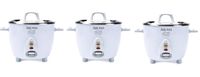 Aroma Simply Stainless Rice Cooker, White [Cooks 3 cups of uncooked rice] (6-Cup Cooked, 3-pack)
