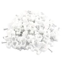 DGZZI 300pcs Cable Clips Steel Nail PE Plastic Clips Rectangle Cable Clamp with Nail(100pcs 4mm + 100pcs 6mm + 100pcs 8mm)